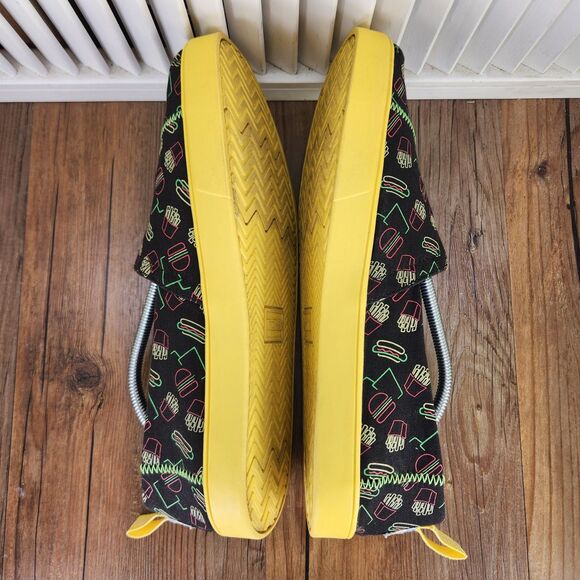TOMS Venice Late Night Food Print Canvas Mens Size 12 Black Yellow Loafers Shoes main image 4